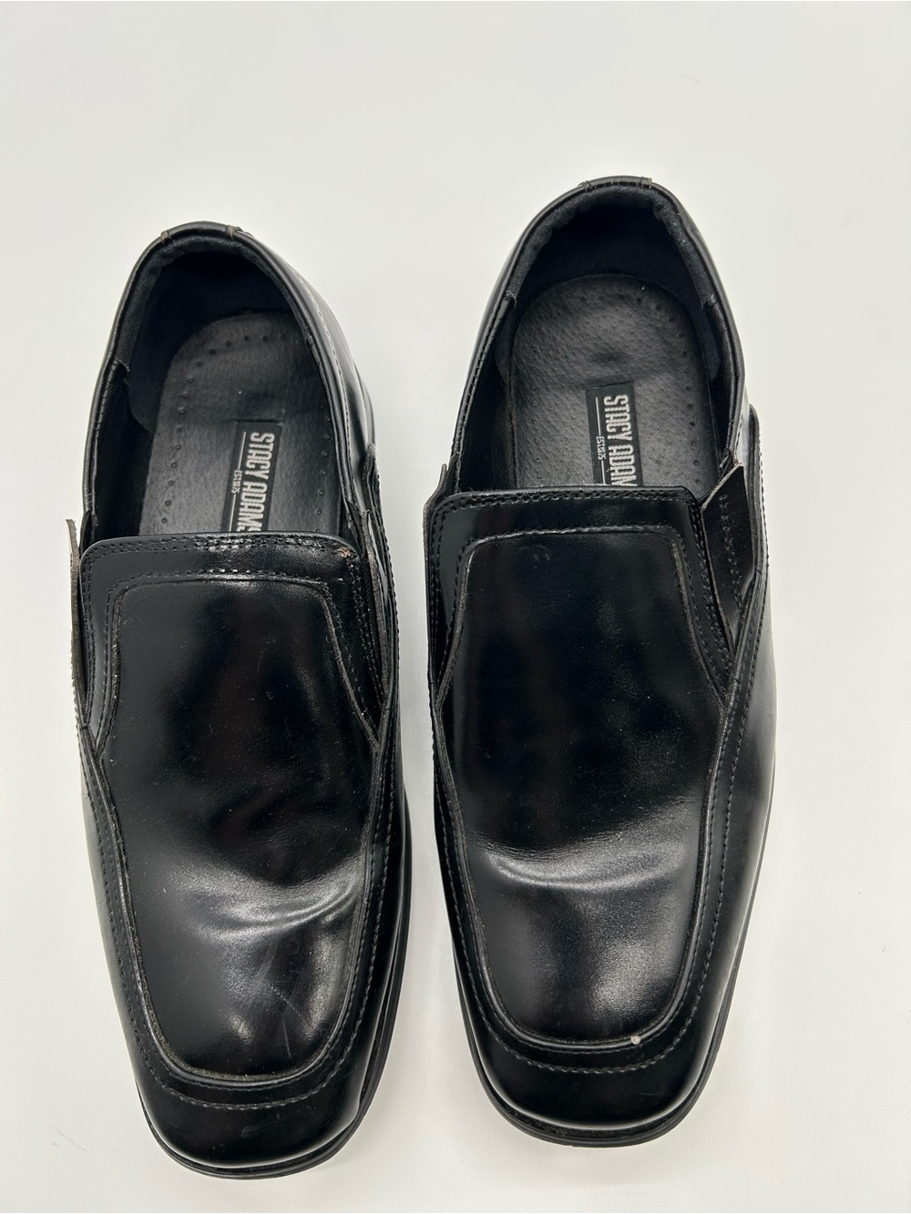 Stacy Adams Black Leather Slip-On Loafers size 8